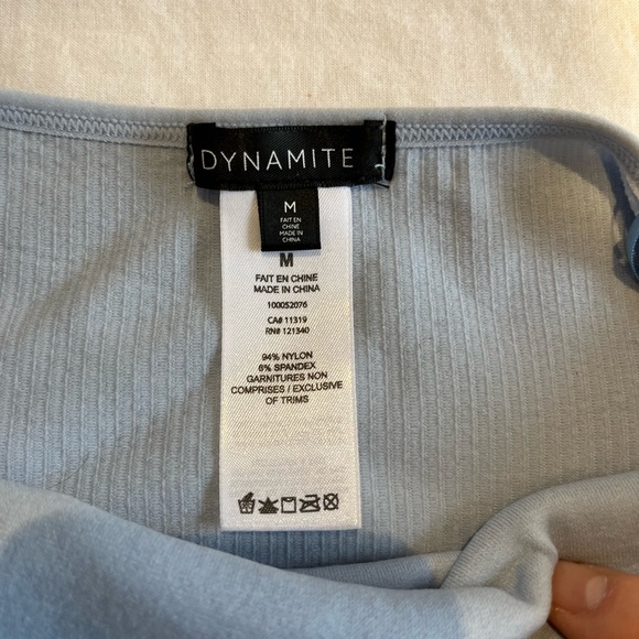 Dynamite One-Shoulder Ribbed Tank Top - Baby Blue - Picture 2 of 2